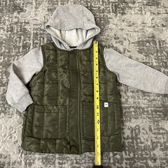 TOMMY BAHAMA KIDS BOY Toddler QUILTED Hooded Green Olive Cotton JACKET 3T - Picture 10 of 12